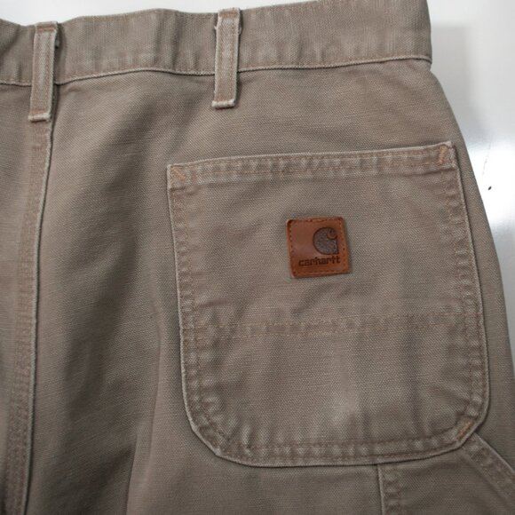 Carhartt Loose Straight Duck Dungaree Work Pants Mens 38 Beige B11 38x31 0309X - Picture 3 of 4